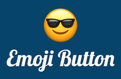 A graphic titled Emoji Button featuring an emoji wearing sunglasses.