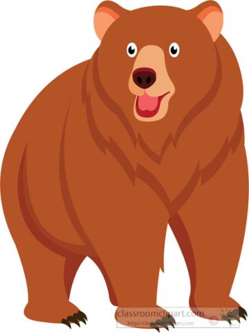 An illustration of a happy-looking brown bear.