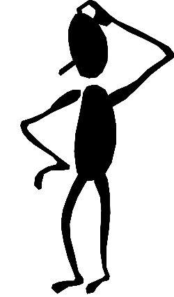 An image of a stick person who is scratching their head.