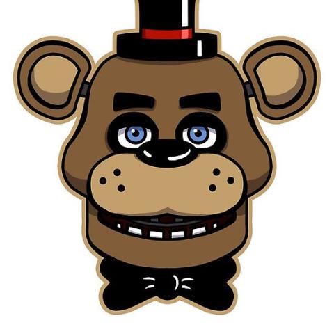 An image of Freddy Fazbear, who is a bear animatronic from Five Night's at Freddy's. Freddy wears a top hat and bowtie. 