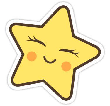 A clipart of a smiling star sticker.