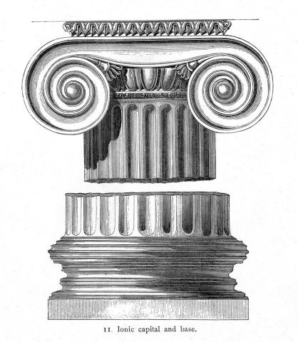 An ornate stone column