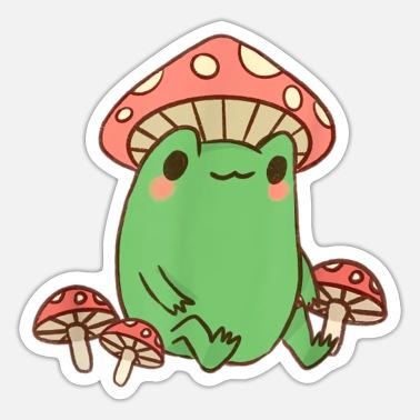Frog with mushroom hat sticker