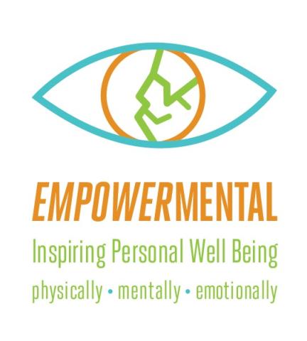 EMPOWERMENTAL logo. Orange, green and blue on a white background. Logo is a line drawing of an eye with a shape in the iris with EMPOWERMENTAL beneath.