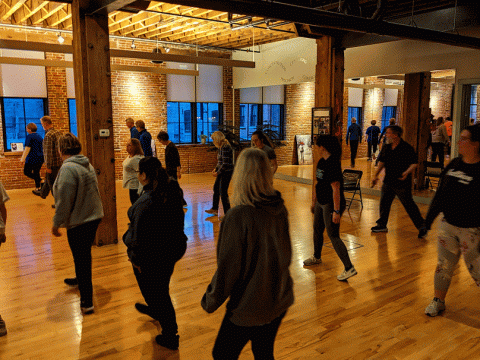 line dancing at Adam's Dance Connection studio