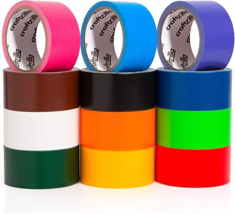 Stock image of duct tape in different colors.