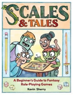 Book cover with drawing of 2 kids playing a role playing game. 