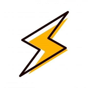 A clipart of a thunderbolt.