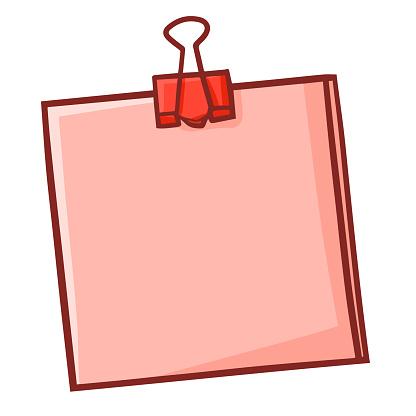 An image of a pink sticky note.