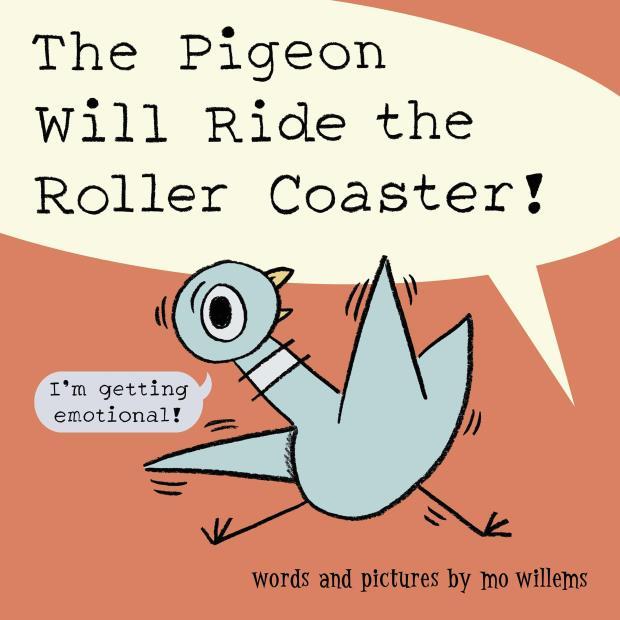 Cover of Mo Willems' new book "The Pigeon Will Ride the Roller Coaster!"