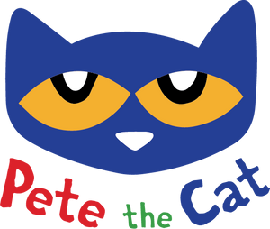 A blue cat head with yellow eyes. Pete the Cat.