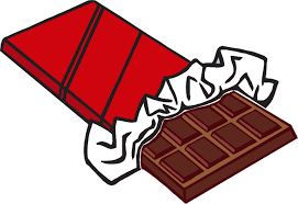 A clipart of a chocolate bar unwrapped.