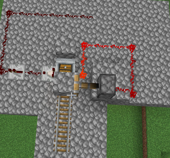 An image of a Minecraft Redstone machine
