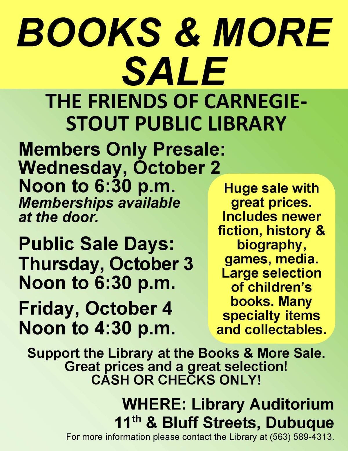 Friends Fall 2024 Book Sale Poster